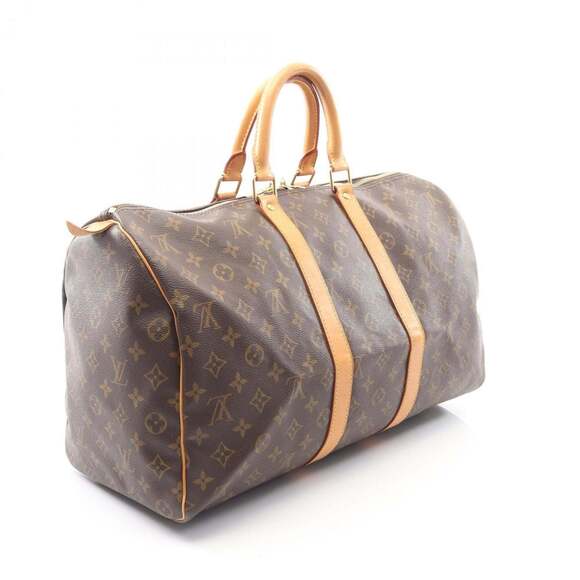 Louis Vuitton Keepall 45 Boston Bag, Coated Canvas and Leather, Monogram, Bro... - Picture 2 of 12